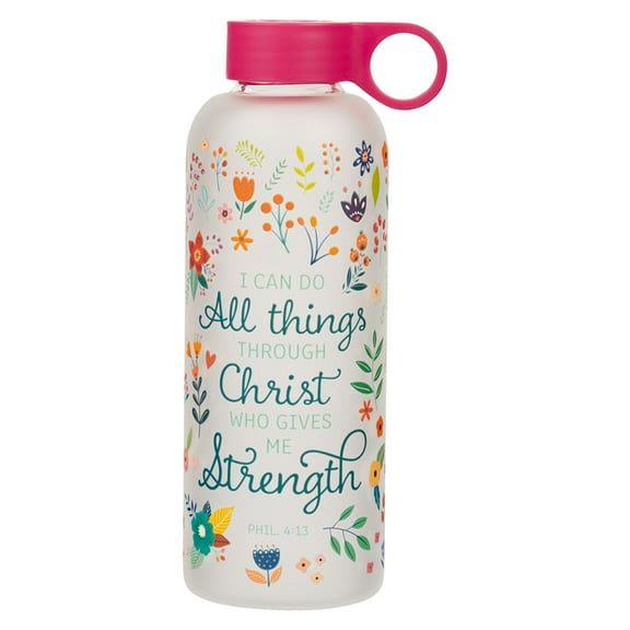 Water Bottle Glass All Things Phil. 4:13, (Hardcover)
