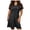 Black, variant on TAGOLD Womens Short Sleeve V-Neck Dress Solid Color Adjustable Drawstring Slim V Neck Summer Dress