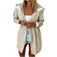 thumbnail image 2 of LOVZFMLL Vestes pour Femmes à Capuche Manches Longues Coupe-Vent à Fermeture Éclair, 2 of 9