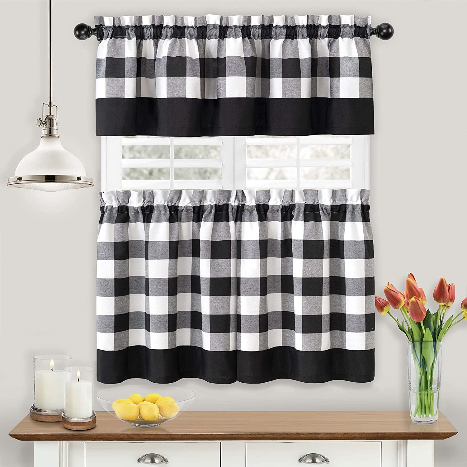 Assorted Colors Country Plaid Window Valance Treatment 