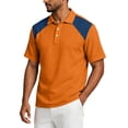 thumbnail image 5 of Hearthz Linen Mens Polo Shirts Moisture Wicking Raglan Shirts for Men Short Sleeve Color Block Soft Breathable Mens Golf Polos, 5 of 8