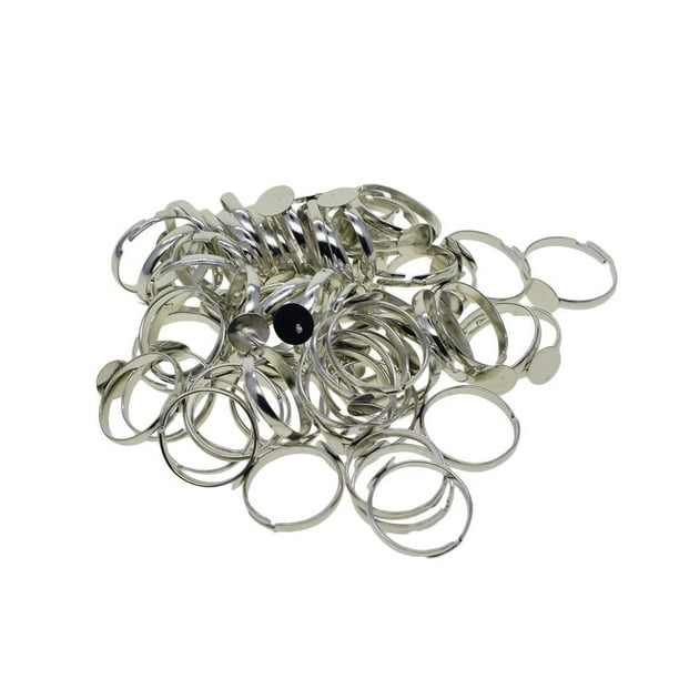100x latón ajustable de espacios en blanco joyería de moda de Hugo base de espacios en blanco de anillo de cobre
