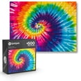 thumbnail image 1 of JigFun Puzzle, Tie Dye Colorful 500 Piece Jigsaw Puzzle for Adults/Teens (Puzzle Saver Kit Included), 1 of 7