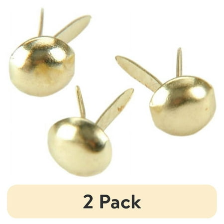(2 pack) Creative Impressions Mini Metal Paper Fasteners 3mm 100/Pkg-Round - Gold