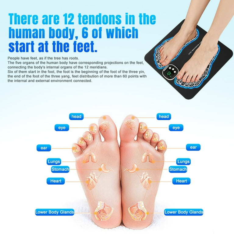 EMS Foot Massager with 8 Modes & 19 Intensity Levels for Pain