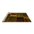 thumbnail image 2 of Ahgly Company Machine Washable Indoor Rectangle Patchwork Yellow Transitional Area Rugs, 8' x 10', 2 of 4