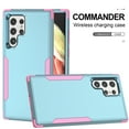 thumbnail image 5 of for Galaxy S22 Ultra Case, Defender Case Compatible with Samsung Galaxy S22 Ultra Case, Hybrid Heavy Duty Military Grade Full-Body Drop Shockproof Dustproof 3-Layers Rugged Protective Cover,Green/Pink, 5 of 7