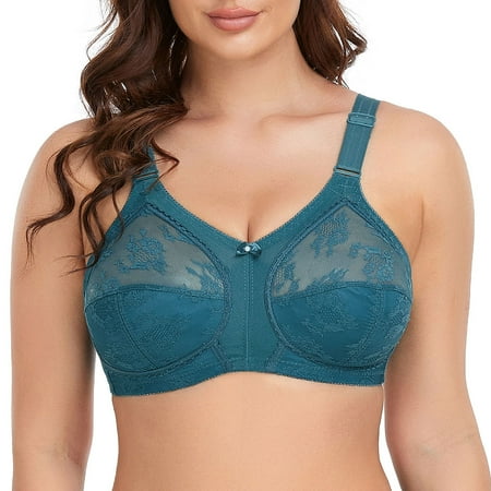 Women Minimizer Bra Comfort Wirefree Full Coverage Large Bust Non-Padded 34I