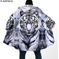 thumbnail image 4 of The King-Capa de piel de tigre blanco con estampado 3D para hombre, abrigo grueso y cálido con capucha, abrigo de lana a prueba de viento, bata, manta, 3, 4 of 4