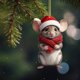 thumbnail image 4 of Adorno plano de ratón navideño | Decoración navideña original para árbol y coche | Decoración festiva para el hogar y el coche | Regalo navideño único para amigos y familiares, 4 of 4