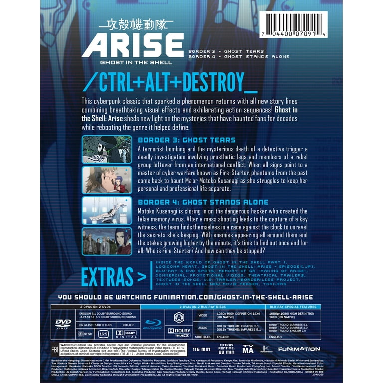 New Ghost in the Shell Arise: Borders Parts 3 and 4 (Blu-ray