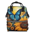 thumbnail image 1 of Fotbe Colorful Cloud Butterfly Sunflower Mochila Maternidad - Lona de Sarga Impermeable, Mochila de Pañales de Gran Capacidad con Múltiples Bolsillos y Correas Ajustables, 1 of 6
