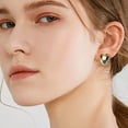 thumbnail image 2 of Gold Statement Heart Stud Earrings for Women, Chunky Love Valentine Earing Cartilage Hypoallergenic Wedding Prom Fashion Jewelry Gift., 2 of 7