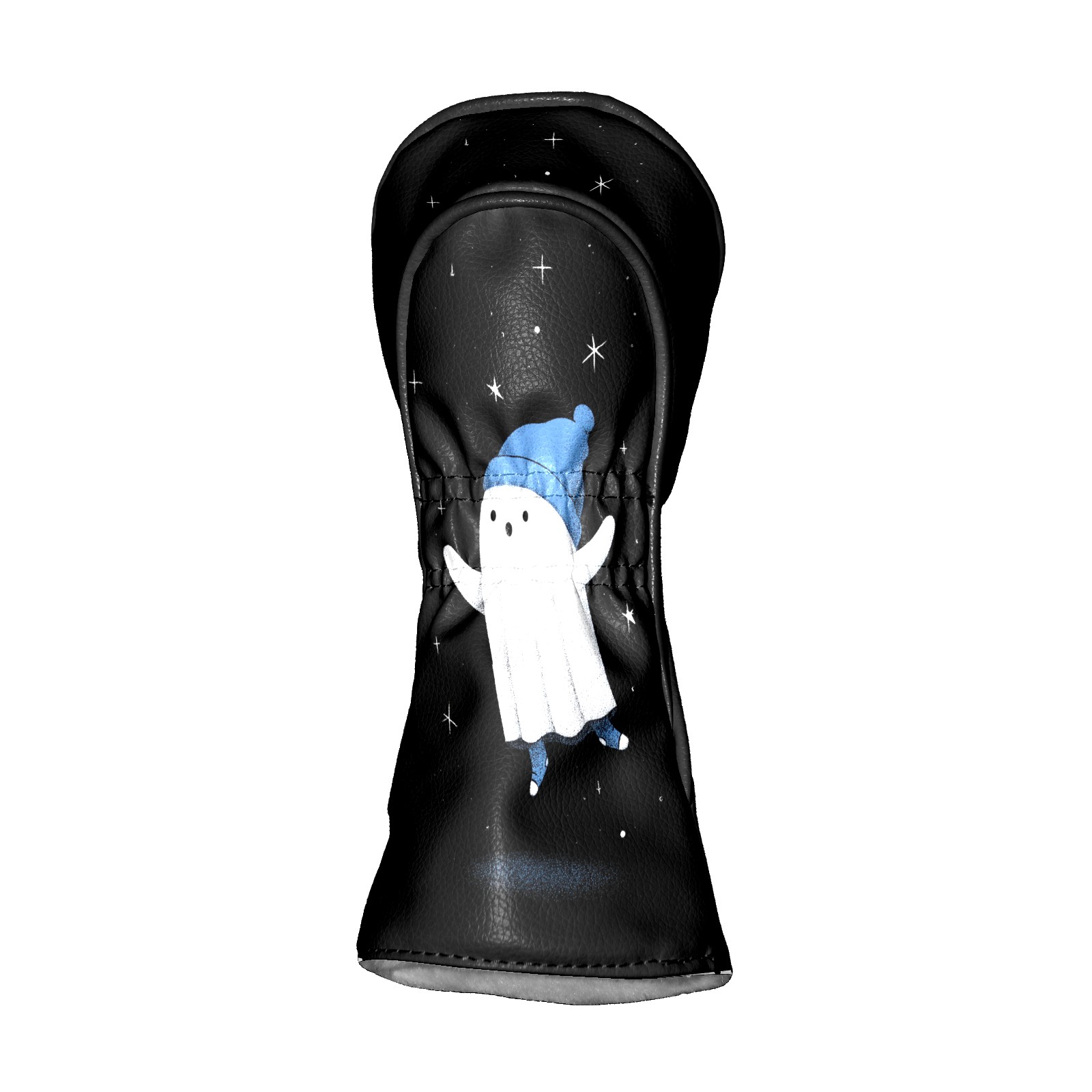 Golf Club Covers, Blue Hat Ghost Premium PU Leather Driver Hybrid Putter Head Covers with Velvet Lining, Waterproof Golf Gifts for Men Women