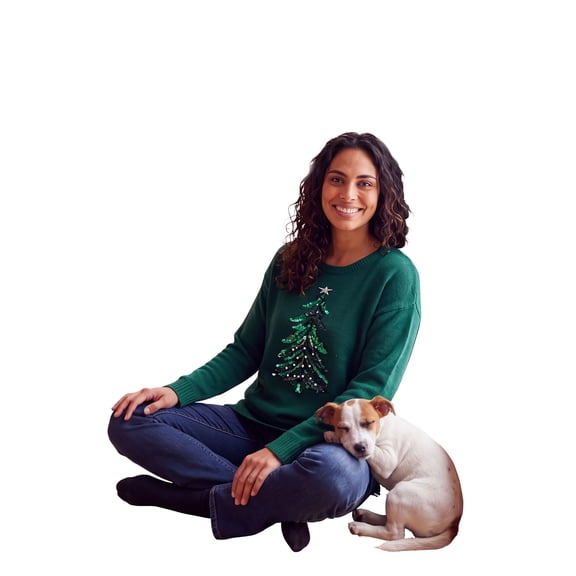 Woman Within Plus Size Holiday Motif Sweater