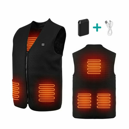 Aiper Heated Vest Washable Cold-proof Heating Clothes with USB Power Pack for Outdoor Campaigns