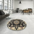 thumbnail image 3 of Ahgly Company Indoor Rectangle Traditional Charcoal Black Medallion Area Rugs, 6' x 9', 3 of 6
