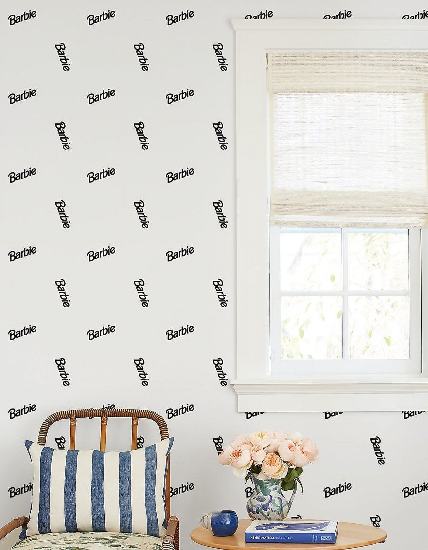 Barbie 90s Logo Removable Vinyl Wallpaper by Barbie - White
