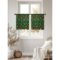thumbnail image 3 of Christmas Tree Sheer Curtains 54 inches Long, Stripe Polka Dots Pine Trees Stars Modern Green Light Filtering Sheer Window Curtains Rod Pocket Voile Drapes for Bedroom Living Room, 2 Panels 52"Wx54"L, 3 of 7