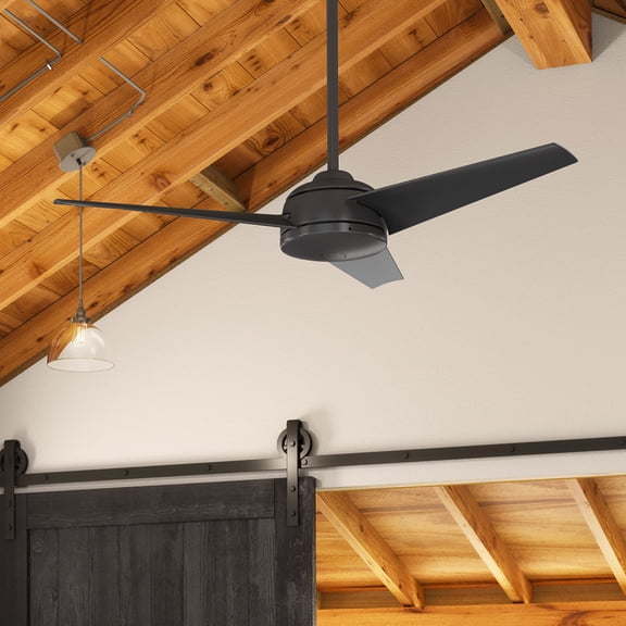 Hunter 52 inch Outdoor or Indoor Ceiling Fan No Light - Ceiling Fan without Light, For Patio, Porch, Garage, or Living Room, Standard Mount, 3 Blades, Wall Control - Trimaran 51481, Premier Bronze