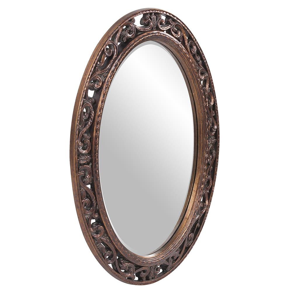 Tyler Dillon Grizzly Ridge Antique Bronze Scrollwork Oval Wall Mirror - A/N