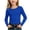Blue, variant on Bovxnpu Girls Long Sleeve Shirts Undershirts Ribbed Long Sleeve Crew Neck Top Fall Winter Outfits