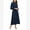 2# Navyblue, variant on Women Dresses V Neck Wrap Tie Swiss Dot Dress Fashion Casual Fall Long Sleeve Maxi Comfort Solid Black Outfits