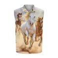thumbnail image 4 of Camiseta sin mangas con cuello vuelto para hombre, estilo informal, a la moda, con estampado, cuello vuelto, sin mangas, bolsillos, deportiva, de poliéster, 4 of 5