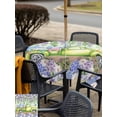 thumbnail image 5 of Outdoor Tablecloth with Umbrella Hole for Patio/Picnic/Party/Camping, Blue Purple Floral Waterproof Table Cloth Square Cover Washable, Spring Hydrangea Flower Truck Green Plaid (60"x 60"), 5 of 8
