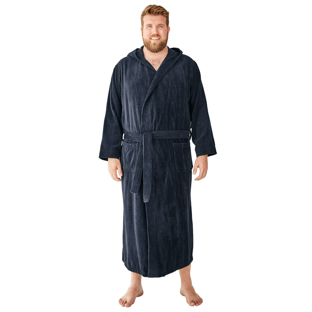 Kingsize KingSize Men's Big & Tall Terry Velour Hooded Maxi Robe