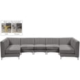 thumbnail image 3 of Meridian Furniture Alina Grey Velvet Modular Sectional, 3 of 14