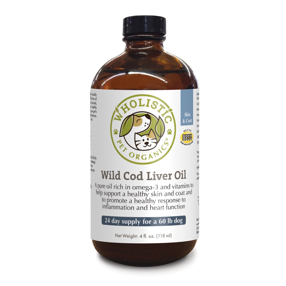 Wholistic Pet Organics Wild Cod Liver Oil Skin & Coat Dog Supplement, 4