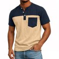 thumbnail image 4 of JAJAHO Mens Henley Shirts Short Sleeve T Shirt Casual Summer Color Block Graphic Tees With Pocket Trendy Tops, 4 of 4