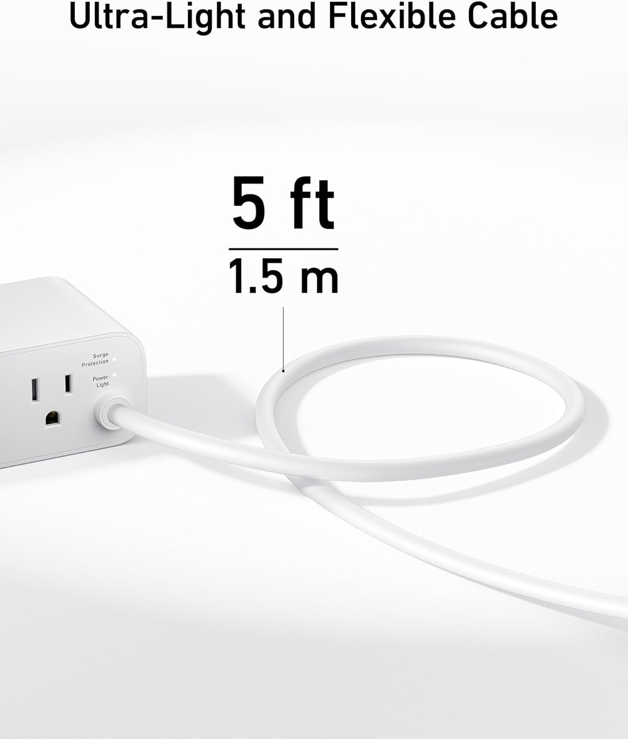 Anker Charging Station(100W Max), 7-in-1 USB C Power Strip for iPhone 15/14 and Macbook Air/Pro, 5ft Thin Cord,3 AC, 2 USB A,2 USB C,Power Delivery Desktop Accessory for MacBook Pro,Home&Office(White)