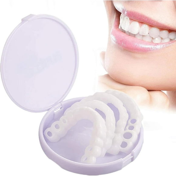 ORUYROP Instant Veneers Dentures Fake Teeth Smile Veneers Snap in Teeth Upper and Lower Snap on Veneers False Teeth Whitening Cosmetic Teeth Veneers for Women and Men, Cover The Imperfect Tee