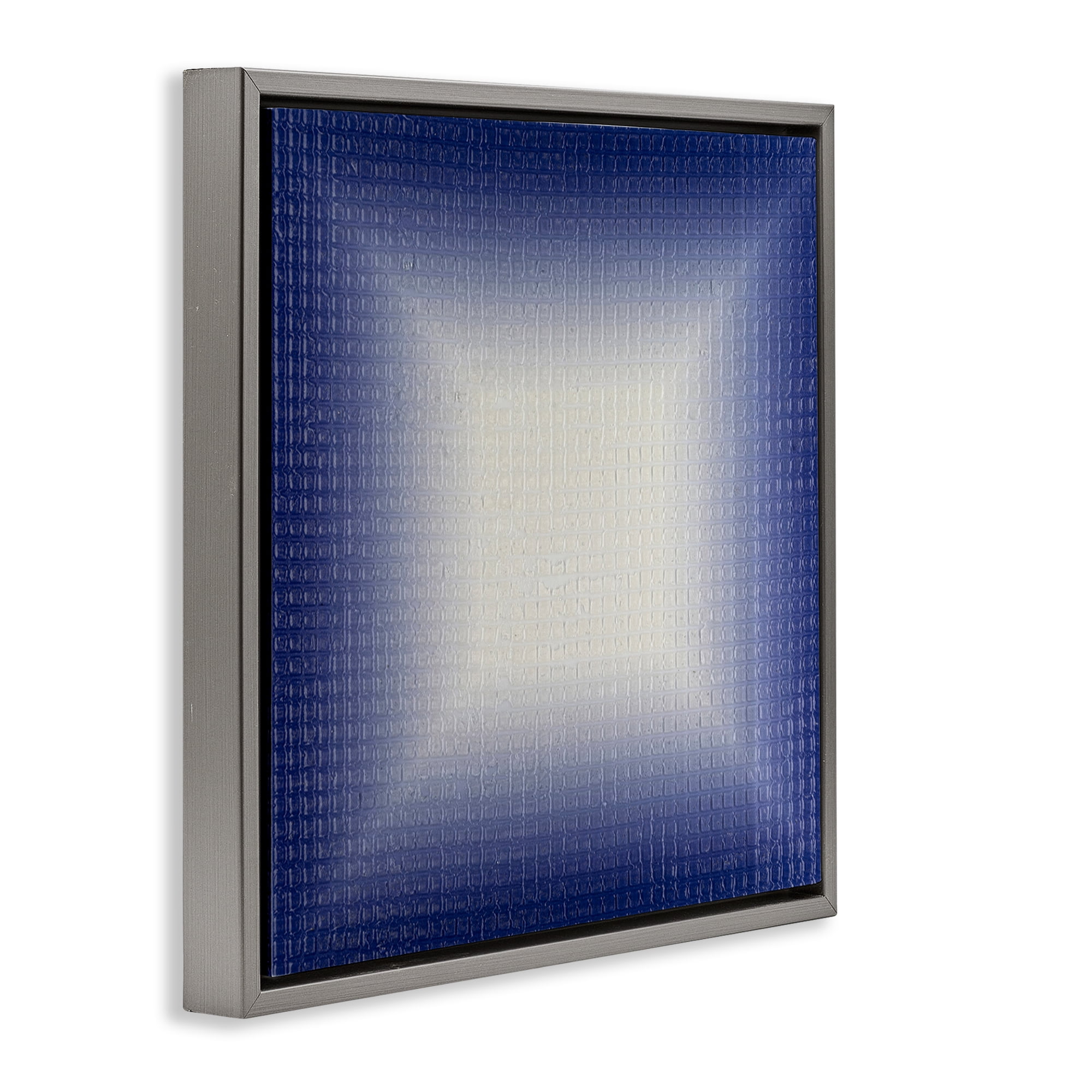 Stupell Industries Blue Ombre Fade Abstract Painting Gray Floater Framed Canvas Art Print Wall Art, 25 x 25