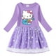 thumbnail image 5 of Hello Kitty lindo estampado de dibujos animados niños algodón moda plisada princesa vestido estrella Luna hilo neto manga larga casual niñas falda, 5 of 5