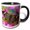 Black/White, variant on 3drose, Buckeye Butterfly on Pink Flower. Sammamish, Washington State., 11oz Two-tone Yellow Mug