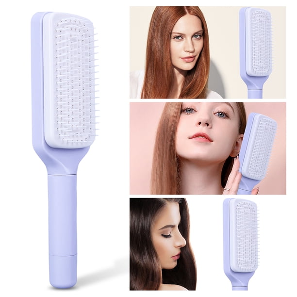 Ndcxsfigh Cepillo Masajeador Con Cojín Aire 3D Cepillo Giratorio Peluquería para Hombres Y Mujeres (púrpura)