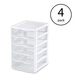 Sterilite 1 New 20758004 Clearview Small 5 Drawer Desktop Storage