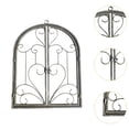 thumbnail image 6 of FashionCha Arched Window Wall Decor Metal Scroll Wall Decor Retro Farmhouse Rustic for Yard Imitation Rust Color, 6 of 9