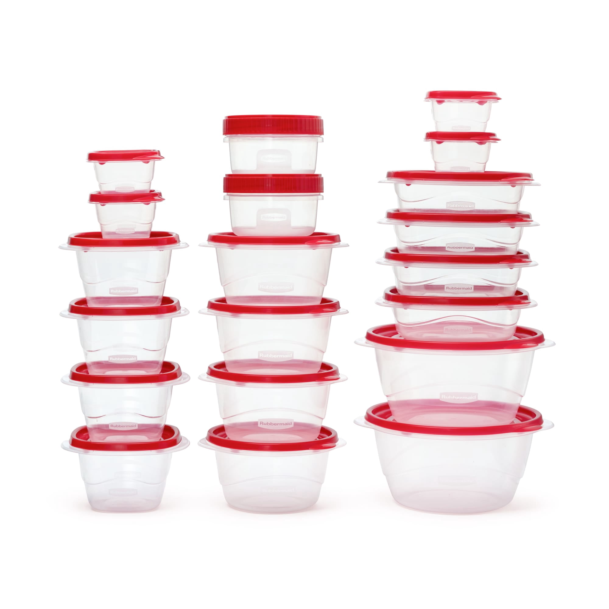 (2 pack) Rubbermaid TakeAlongs 40 Piece Food Storage Set, Red, Total of 12.6 Qts