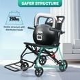 thumbnail image 4 of Narrow Doorway Foldable Wheelchair 17.7" Wide Seat, Lightweight Carbon Steel Transport Chair for Adults Seniors, Easy Maneuver Through Hallways & Doorways with Pull Bar, 4 of 9