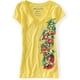thumbnail image 1 of Aeropostale playera con gráfico divertido con purpurina para mujer, amarillo, grande, 1 of 1