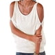 thumbnail image 4 of Camiseta con hombros descubiertos para mujer, blusa informal de algodón de manga corta, blanco, L Scienceny AP001290-09, 4 of 7