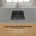 thumbnail image 3 of Strictly Sinks Undermount Gunmetal Black Kitchen Sink – 18 Inch Single Bowl Bar Prep Sink 16 Gauge Stainless Steel, 3 of 9