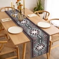 thumbnail image 3 of Red Gray Table Runner - 108 Inch Long, Kitchen Dining Table Runner Dresser Scarves, Southwest Retro Ethnic AztecTexture Bohemian Farmhouse Decor for Coffee Tables Wedding Party Banquet, 3 of 8