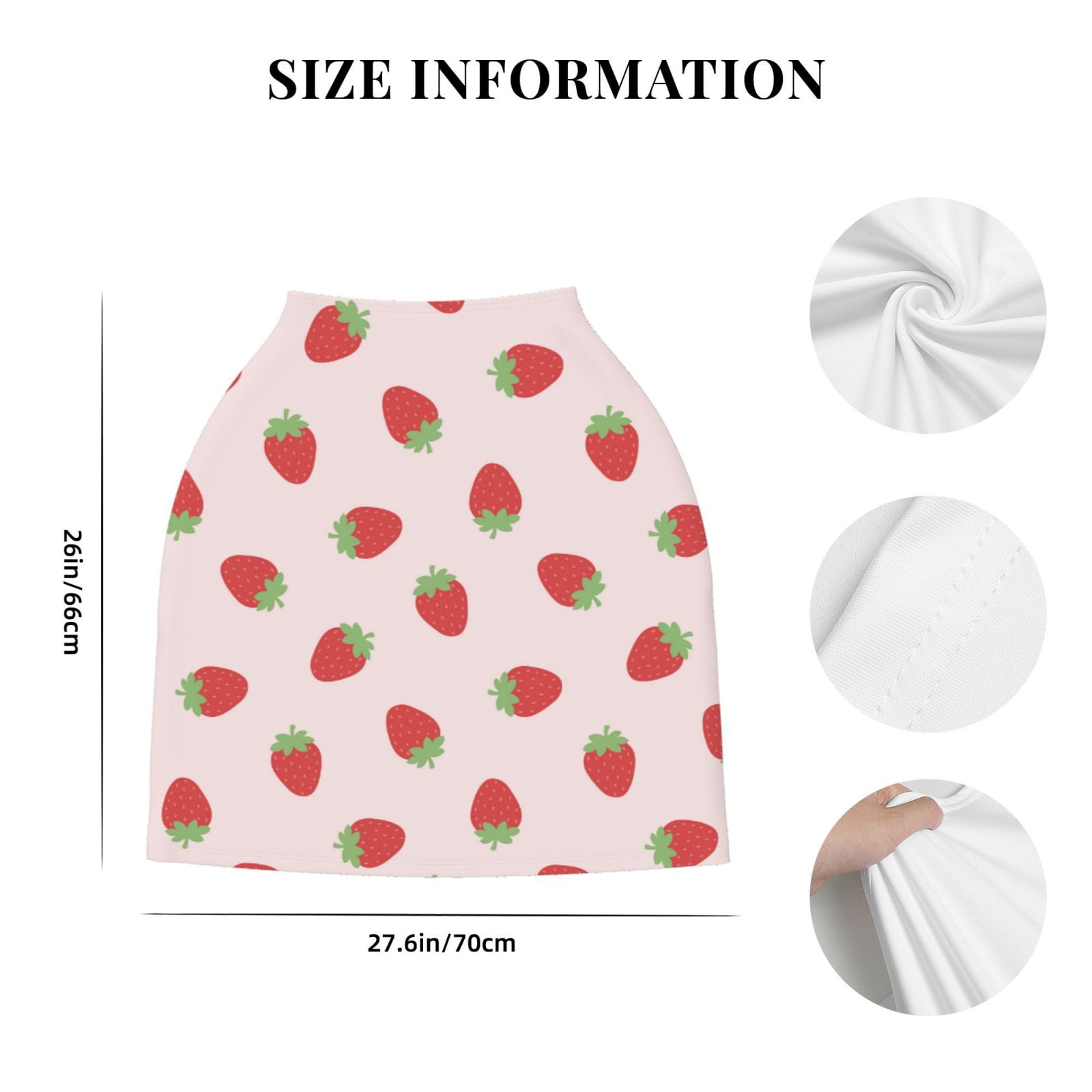 Fotbe Strawberry Pattern Car Seat Covers for Babies, Nursing Breastfeeding Cover Infant Carseat Canopy, Soft Stretchy Carrier Cover