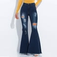 thumbnail image 4 of XFLWAM Bell Bottom Jeans for Women Skinny Distressed Stretchy Trousers Denim Pants Ripped High Waisted Classic Flared Pants, 4 of 8