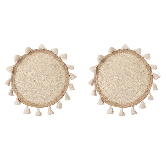 2X Cesta Tejida Decoración de la Pared Cesta Tejida Decoración de la Pared de Mimbre Colgante de Pared Pequeño Macramé Boho Arte de la Pared Decoración del Hogar